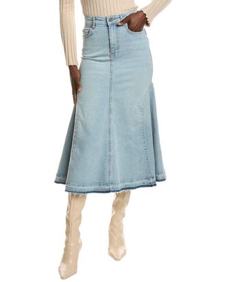 Ganni Tint Denim Midi Skirt