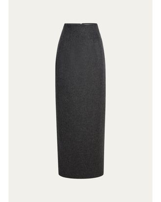 Khaite Loxley Virgin Wool-Blend Midi Skirt