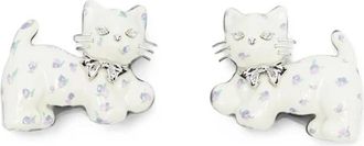 Yvmin Bloemenprint Kat Haarclips - Dames - Haaraccessoires - Wit - ONE Size - Accessoires