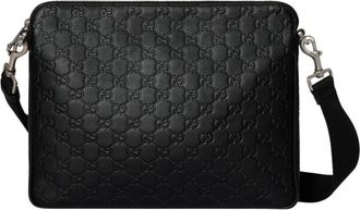 Gucci Black GG Emblem Medium crossbody Bag