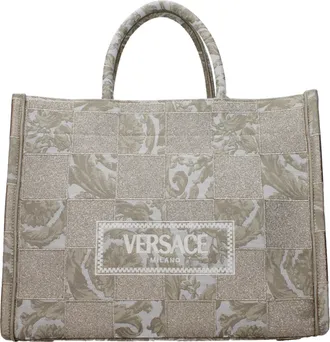 Versace Beige Fabric Womens Handbag