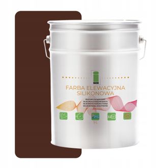 OEM Pittura Per Facciate In Silicone Marrone, 5 Litri, Traspirante + Biocida