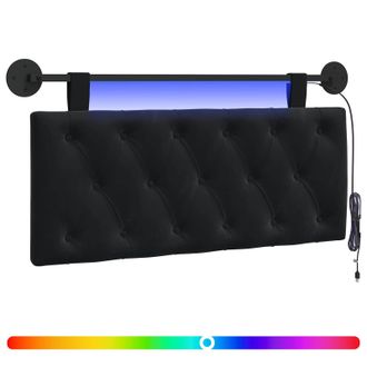 vidaXL Cabecero Colgante Con Luz Led Negro Terciopelo Vidaxl