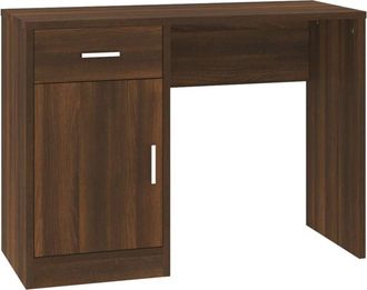 vidaXL Vidaxl - Desk with Drawer&Cabinet Brown Oak 100x40x73 cm Engineered Wood
