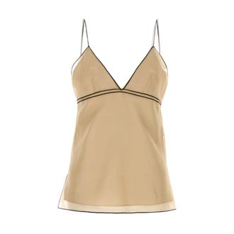 Khaite Sleeveless Tops, female, Beige, Size: XS Timy Top