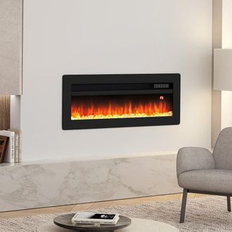 Living and Home Electric Fireplace with Adjustable Flames - Wall Mounted or Freestanding - 153cm - Living and Home | TJ Hughes