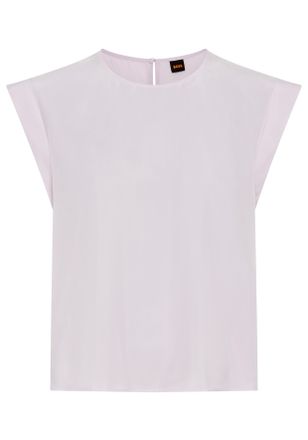 Boss Orange by Hugo Boss Shirtbluse BOSS ORANGE Irnette Premium Damenmode, Damen, Gr. 36, light, pastel lila 533, Web, Obermaterial: 60% Cupro, 40% Viskose, unifarben, regular