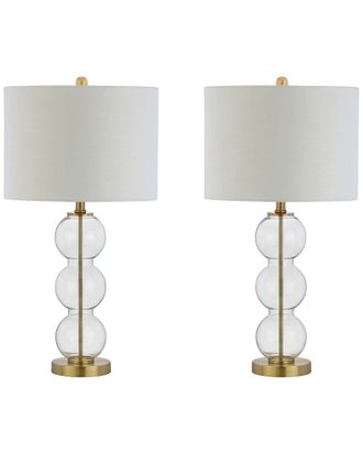 Jonathan Y Designs Jonathan Y Designs Set Of 2 Bella 27In Glass Triple-Sphere Table Lamps