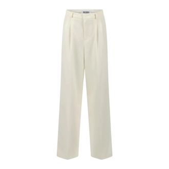 Rossi Rossi, Broeken, Dames, Beige, L, Polyester, Noa Fluid Cade Wijde Pijpen Broek
