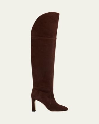 Stuart Weitzman Babette Tubo Suede Over-The-Knee Boots