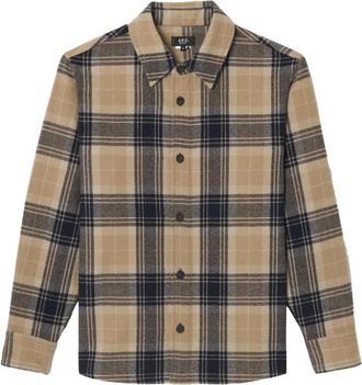 A.P.C. Ruitjeshemd - Heren - Casual Overhemden - Bruin - M - Wol - Overhemden