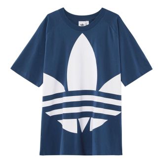 adidas originals Large Logo Printing Short Sleeve Blue FM9902