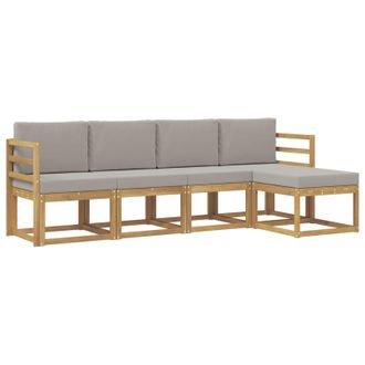 vidaXL Conjunto De Sof&aacute;s De Exterior 5 Pcs Blanco Y Gris Claro Vidaxl