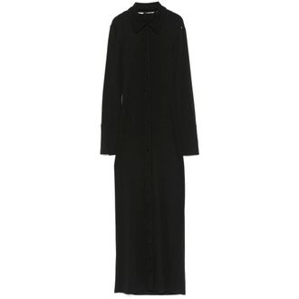 Sportmax Kleedjes, Dames, Zwart, S, Zwarte Jurk met Open Rug