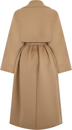 Max Mara Womens Long Coat Virgin Wool Camel