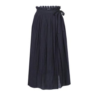 Alpha Studio Maxi Skirts, female, Black, Size: L Pleated Wrap Maxi Skirt