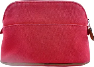 Herm&egrave;s Pink Cotton Canvas Pouch (Pre-Owned)