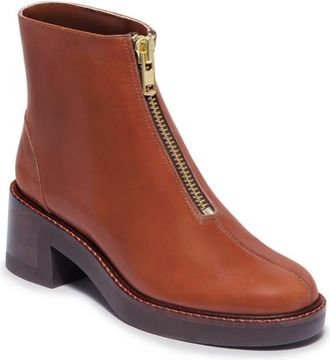 Bernardo Womens Tess Zipper Boot In Cognac Leather