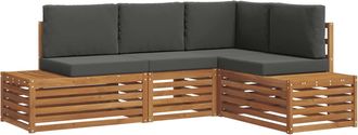 vidaXL Conjunto De Sof&aacute;s De Exterior 4 Pieza Natural Y Antracita Vidaxl