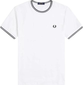 Fred Perry T-shirts en Poloshirts - Heren - T-shirts - Wit - L - Tops
