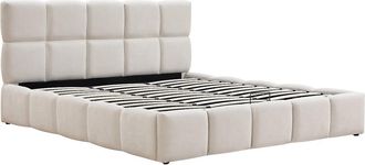 Vente-Unique Canap&eacute; abatible 200 x 200 cm - Tela - Beige - DILUDO