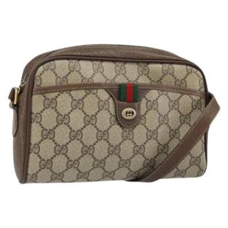 Gucci Pre-owned Cross Body Bags, female, Beige, Size: ONE SIZE Pre-owned Vintage Canvas Shoulder Bag