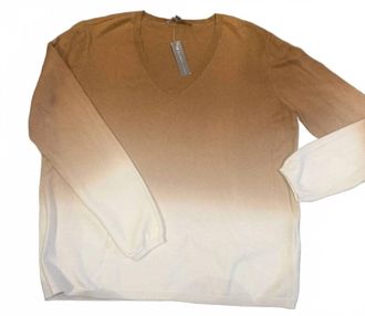 Elliott Lauren Womens Ombre V-Neck Top In Latte