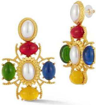 Sphera Milano Faux Pearl & Resin Drop Earrings in Gold at Nordstrom Rack