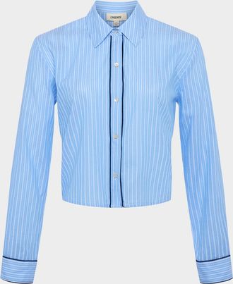 L'agence Cosette Stripe Cropped Shirt