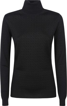 Elisabetta Franchi Tricot Viscose-Blend Fitted Turtleneck Sweater