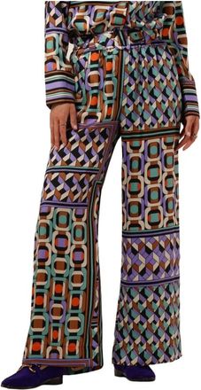 Suncoo Wijde Pijpen Broek - Dames - Wijde Broeken - Veelkleurig - M - Broeken