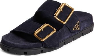 Prada Double Strap Sandal in Bleu at Nordstrom, Size 10.5Us