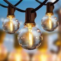 OEM Guirnalda De Luces Exteriores Svater, 30 M, G40, Con 50 Bombillas Led De Pl&aacute;stico, Resistente Al Agua Ip45, Luz Blanca C&aacute;lida Para Jard&iacute;n, Patio, Fies