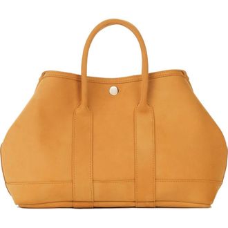 Ezra Arthur Audrey Velvet Leather Top Handle Bag in Honey at Nordstrom