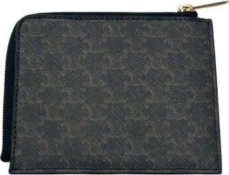Celine Pre-owned Triomphe Ritssluiting Portemonnee - unisex - Vintage Accessoires - Bruin - ONE Size - Leer - Vintage