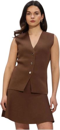 Notre-V Nv-Hannie Gilet - Dames - Jassen - Bruin - Maat: XL Leer