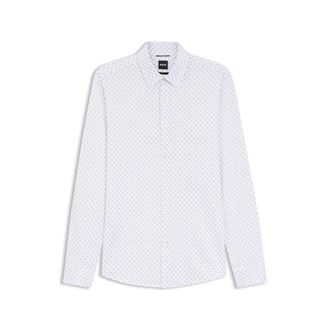 BOSS Printed slim-fit shirt in a cotton blend