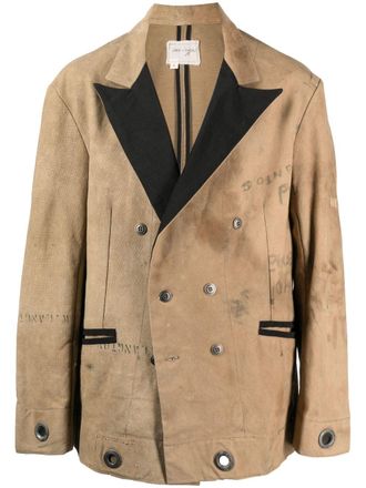 Greg Lauren Cappotto doppiopetto - Marrone