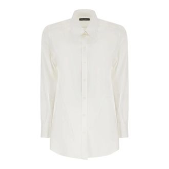 Dolce & Gabbana Camisa con botones y placa de logo - Blouses & Shirts - Mujer - Blanco - M