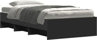 vidaXL Estructura De Cama Madera De Ingenier&iacute;a Negra 90x200 Cm Vidaxl