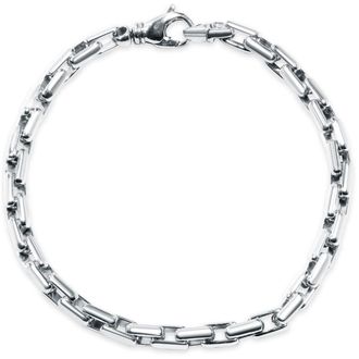 Pompeii3 Mens Steel Single Tone Clasp 7.5mm Tight Link 8.5 Bracelet