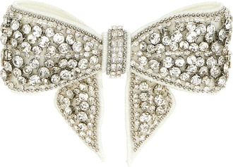 Self Portrait Accessoires, Dames, Wit, ONE Size, Polyester, Haarspeld met Kristallen Strik