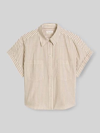 Marc O'Polo Relaxed Fit Bluse aus reiner Baumwolle in Beige, Gr&ouml;&szlig;e 36