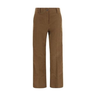 Brunello Cucinelli Brown Cotton Casual Womens Pants