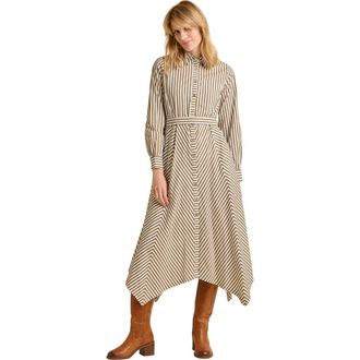 Brakeburn Forrest Long Sleeve Shirt Midi Dress in Green at Nordstrom, Size 12