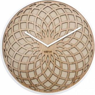 NeXtime Clock - NEXTIME - 3149BE - Beige - White - Wood - 50 cm
