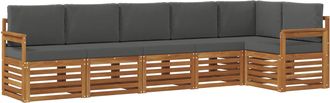 vidaXL Conjunto De Sof&aacute;s De Exterior 6 Uds. Natural Y Antracita Vidaxl
