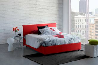 Dmora Dmora - Cama Matrimonial Dadorn, Cama Contenedor Con Revestimiento De Tela, 100% Made In Italy, Apertura Frontal, Adecuado Para Colch&oacute;n Cm 140x190, Ro