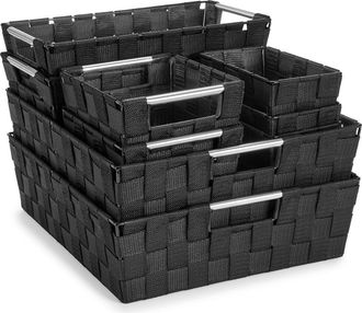 Sorbus 9-Piece Woven Storage Basket Set in Black at Nordstrom Rack