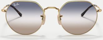 Ray-Ban Jack occhiali da sole irregolari con lenti trasparenti in oro arista